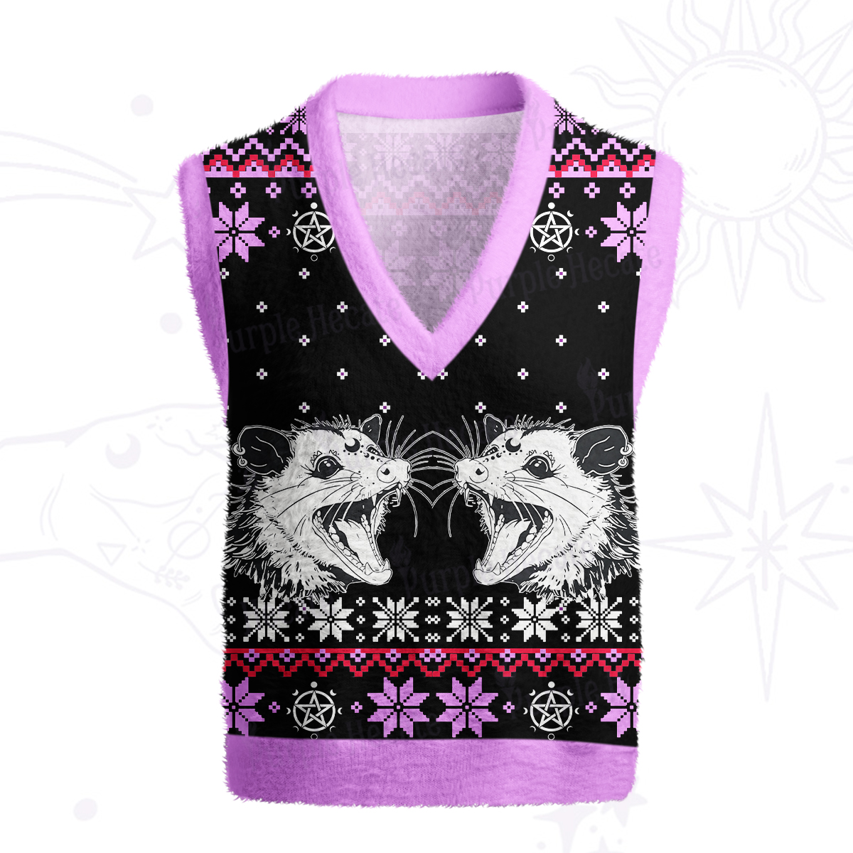 Purplehecate First Of All I'm A Delightful Opossum Ugly Sweater Vest