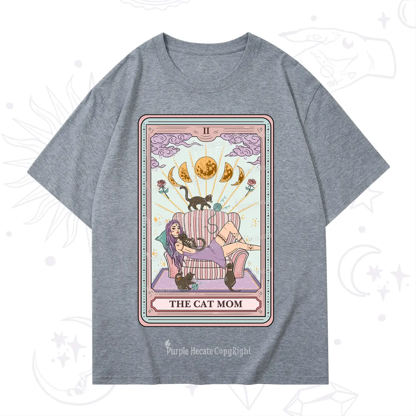 Purplehecate The Cat Mom Tarot T-Shirt