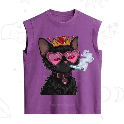 Purplehecate Join the Baddie Era Queen Cat Vintage Washed Tank