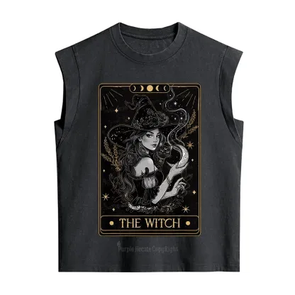 Purplehecate The Witch Enchanted Tarot Card Vintage Washed Tank
