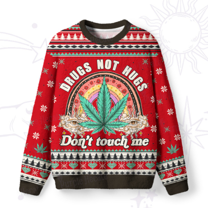 Purplehecate Drugs Not Hugs Ugly Christmas Sweatshirts