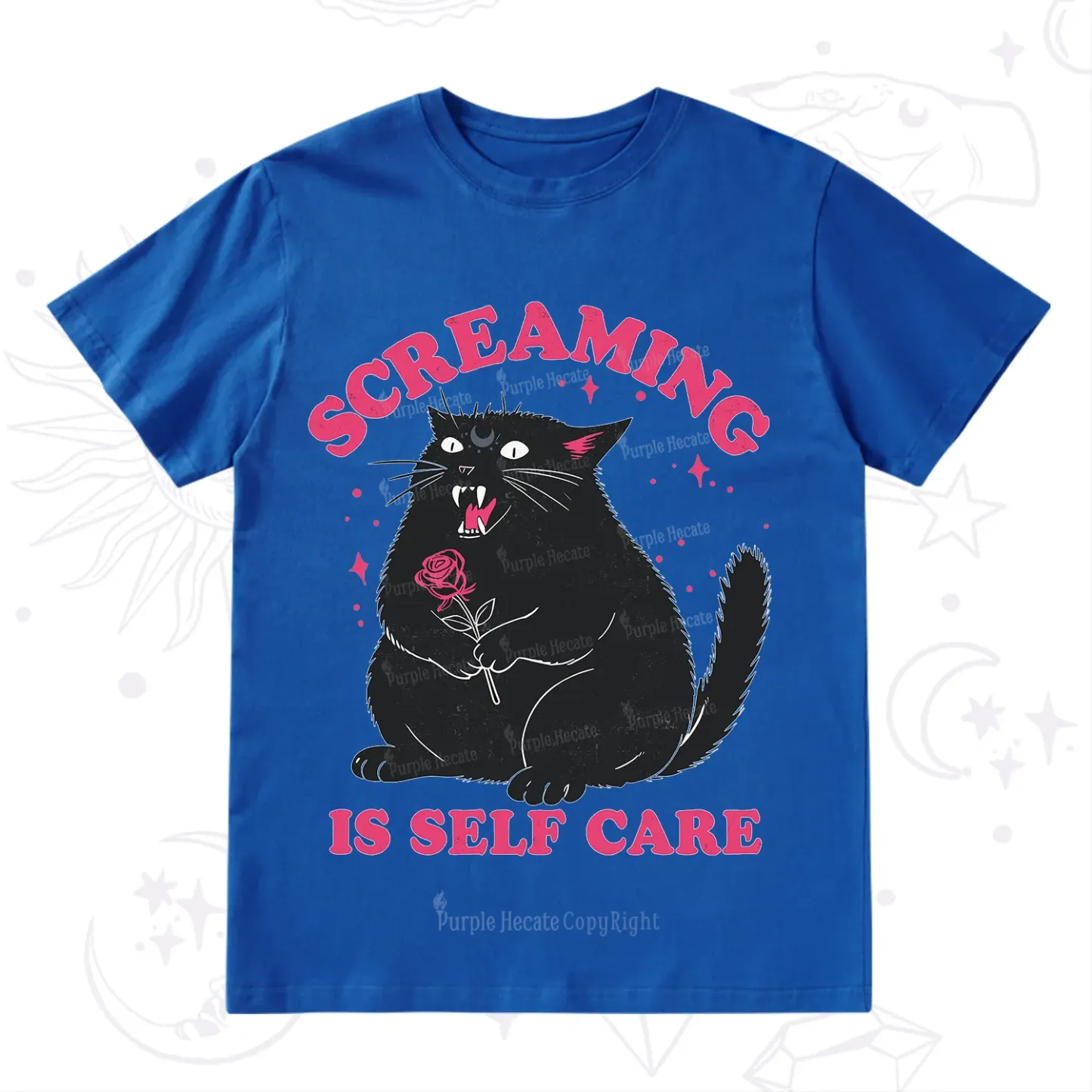 Purplehecate Funny Cat Screaming Is Self Care T-Shirt