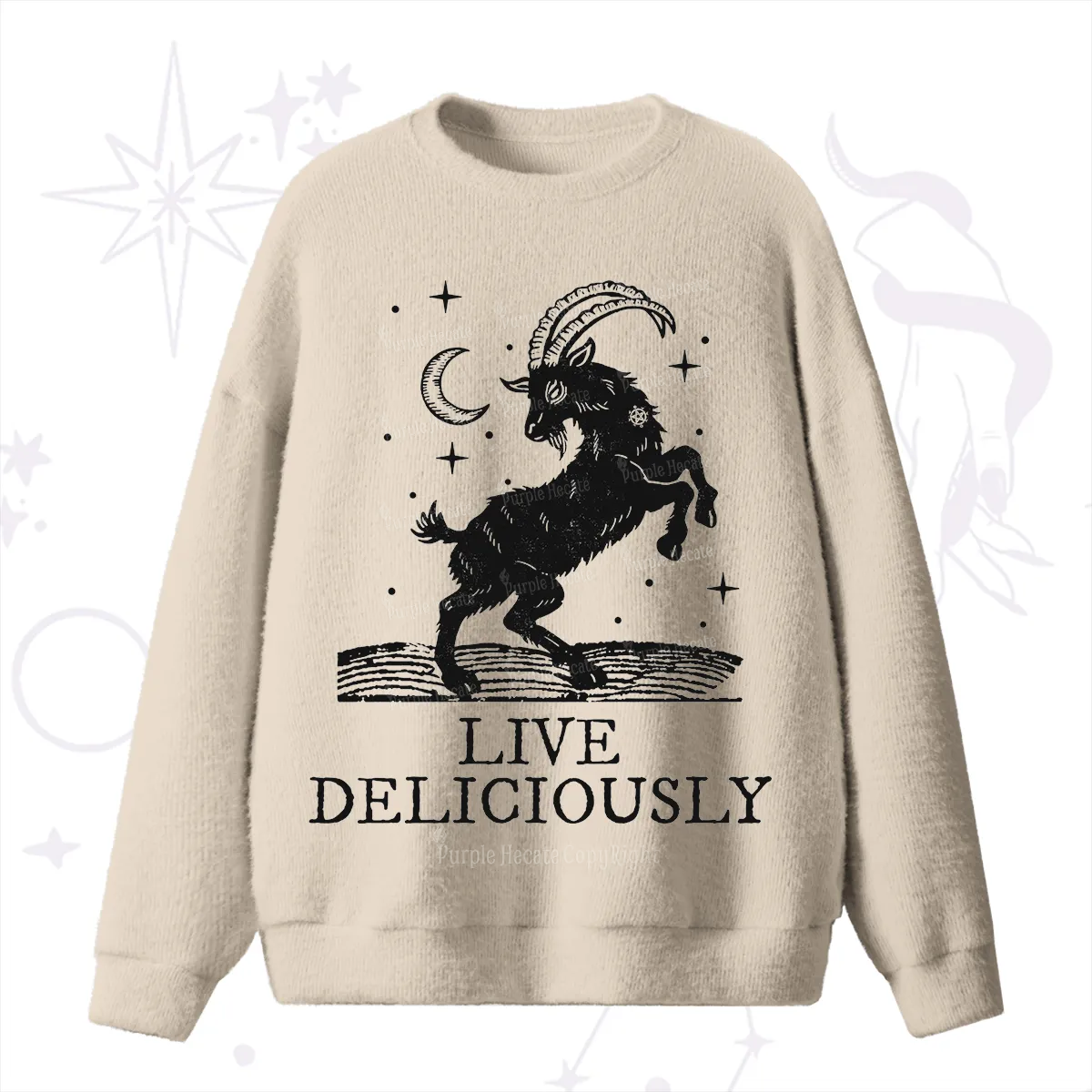Purplehecate Live Deliciously Fuzzy Ugly Sweater