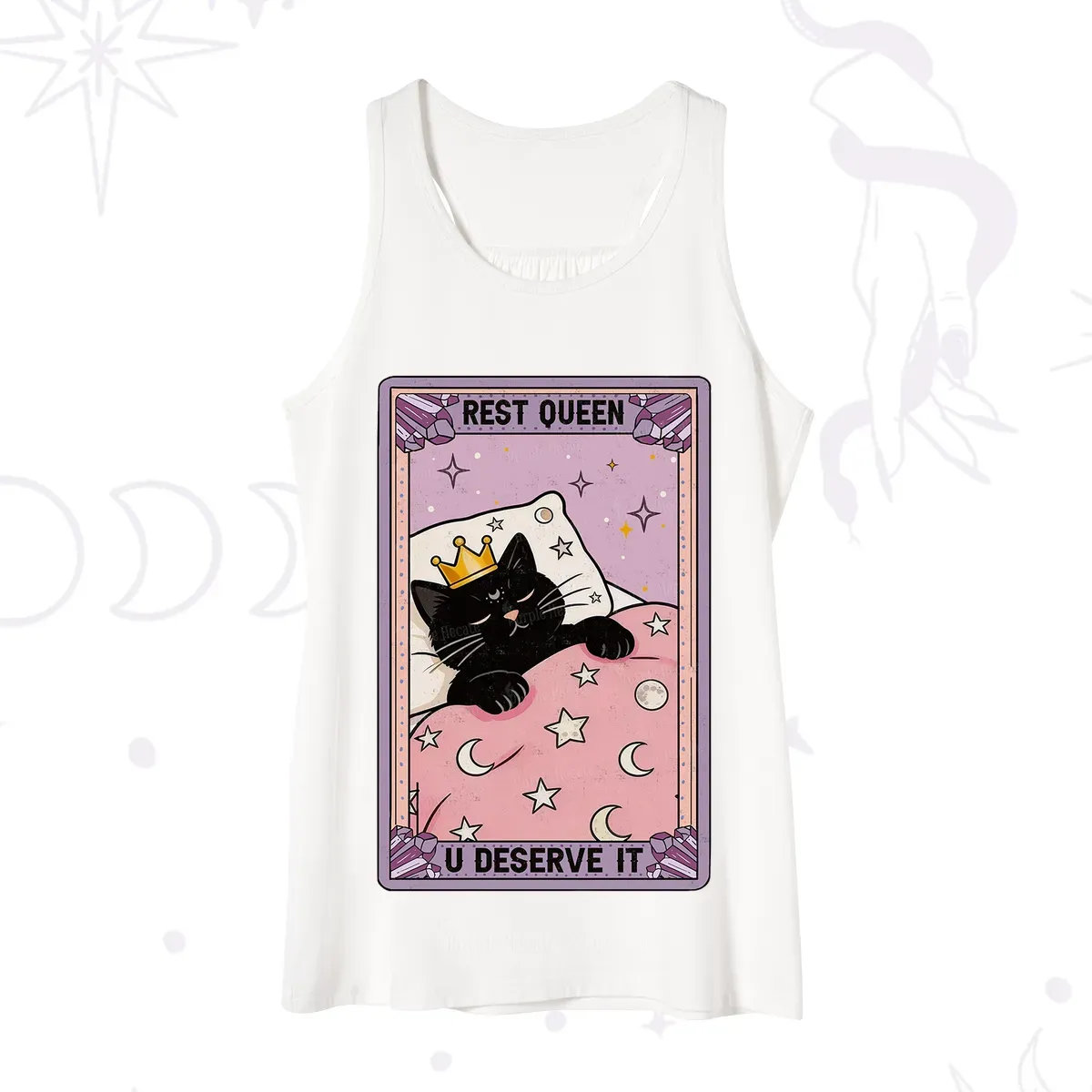 Purplehecate The Rest Queen Cat Tarot Tank