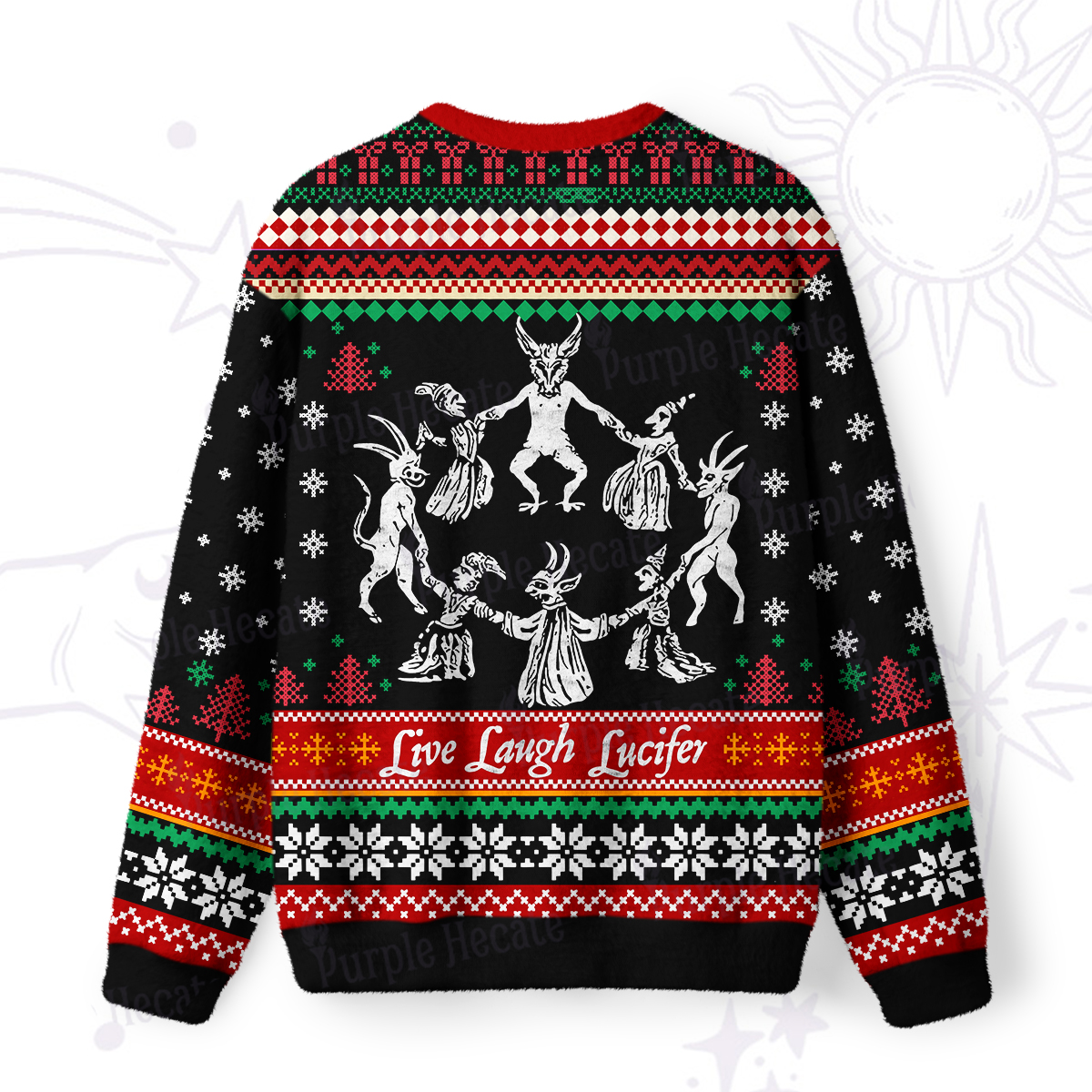 Purplehecate Live Laugh Lucifer Ugly Christmas Sweatshirts