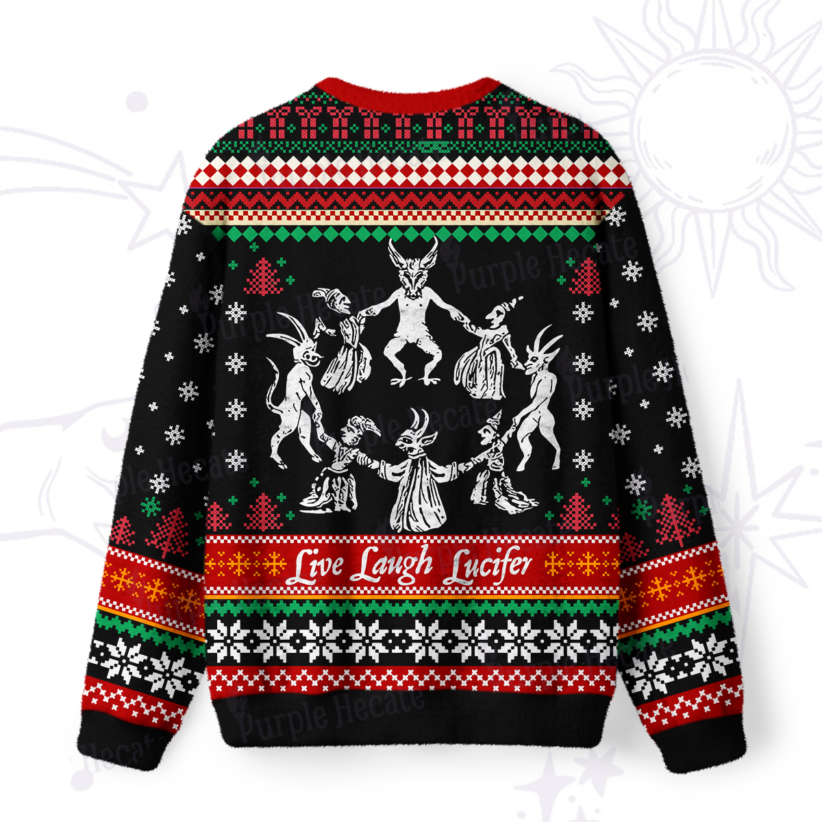 Purplehecate Live Laugh Lucifer Ugly Christmas Sweatshirts