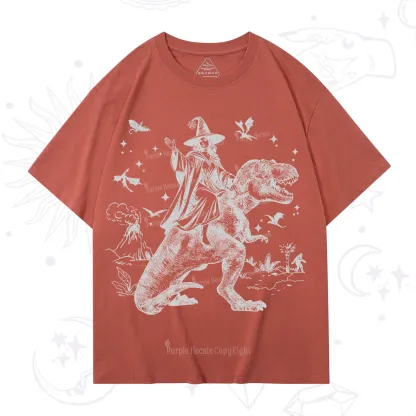 Purplehecate Witch Riding Dino T-Shirt
