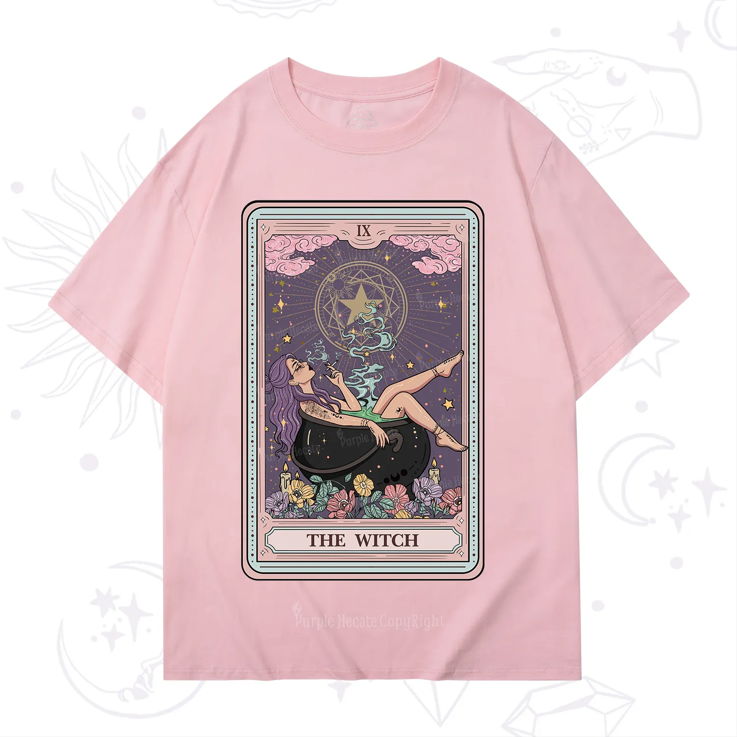Purplehecate The Witch Tarot Card T-Shirt