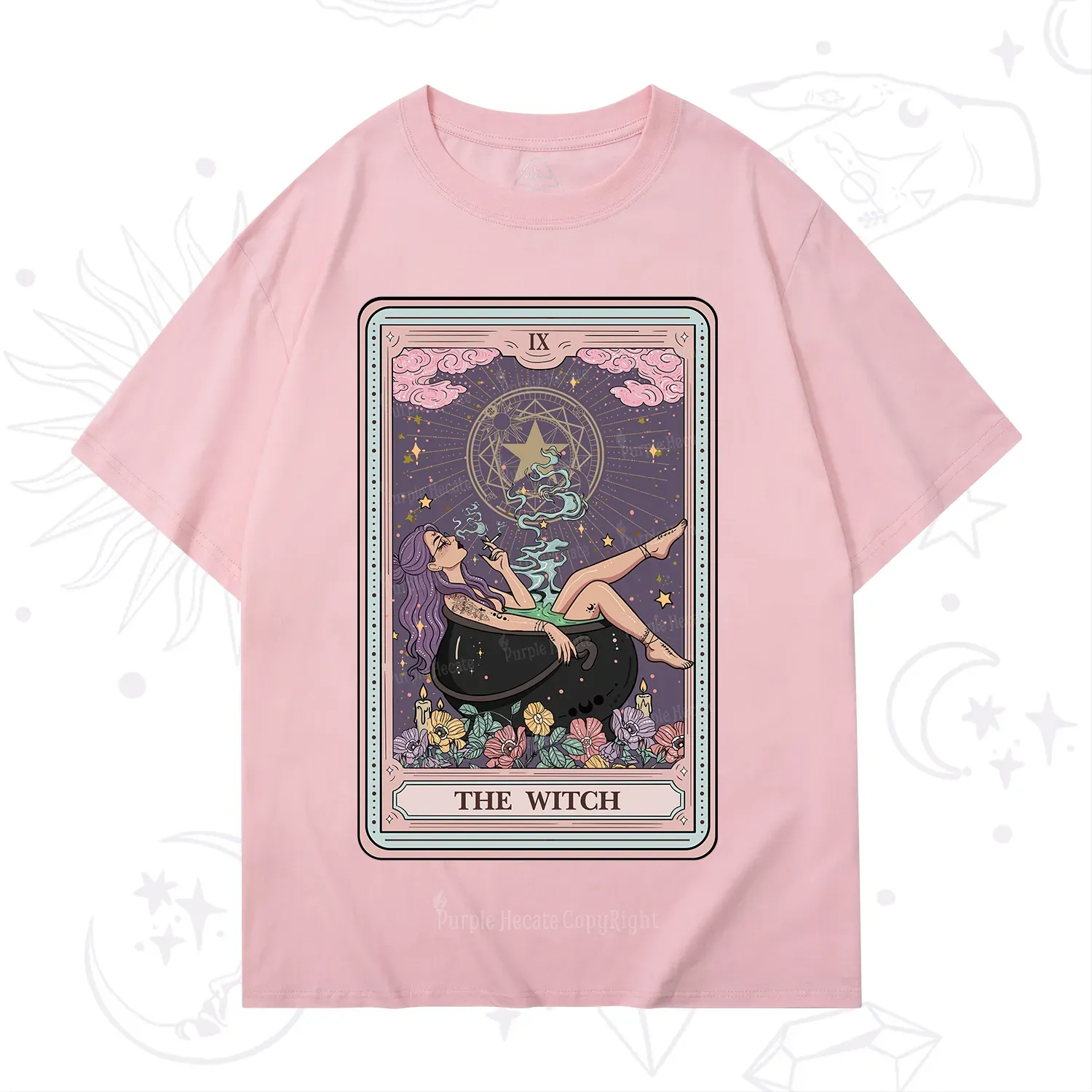 Purplehecate The Witch Tarot Card T-Shirt