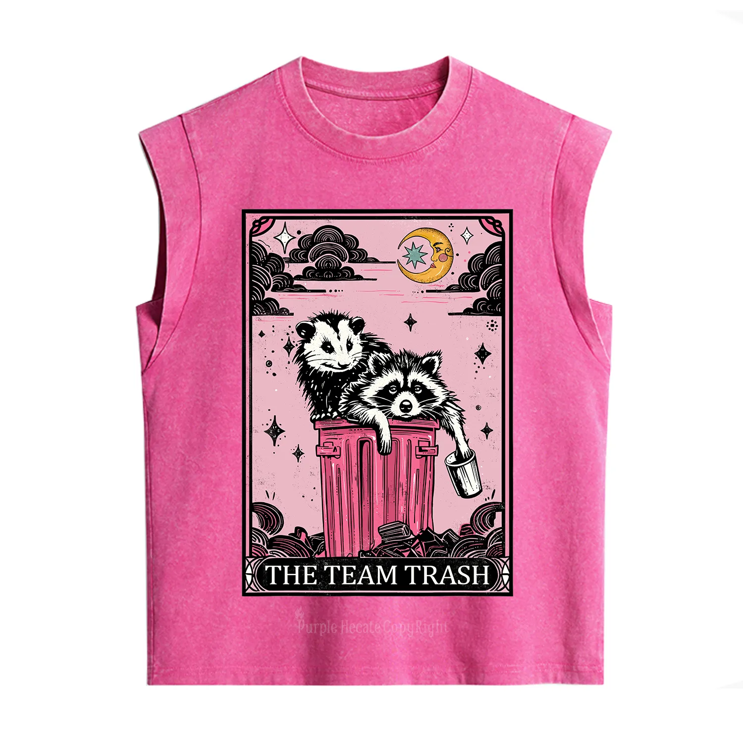 Purplehecate The Team Trash Raccoon & Possum Tarot Vintage Washed Tank