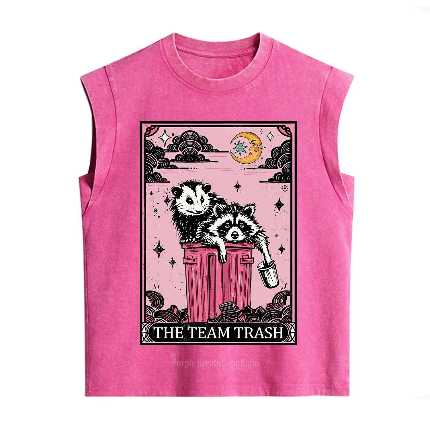 Purplehecate The Team Trash Raccoon & Possum Tarot Vintage Washed Tank