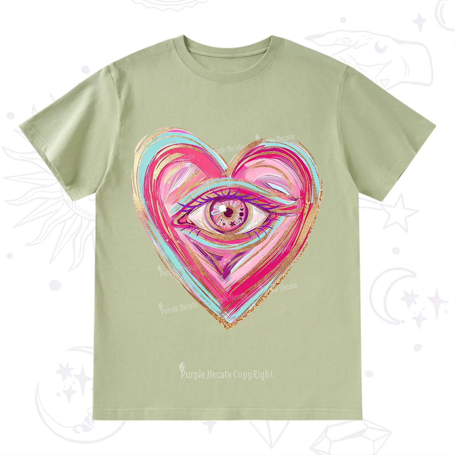 Purplehecate Eyes With Hearth T-Shirt