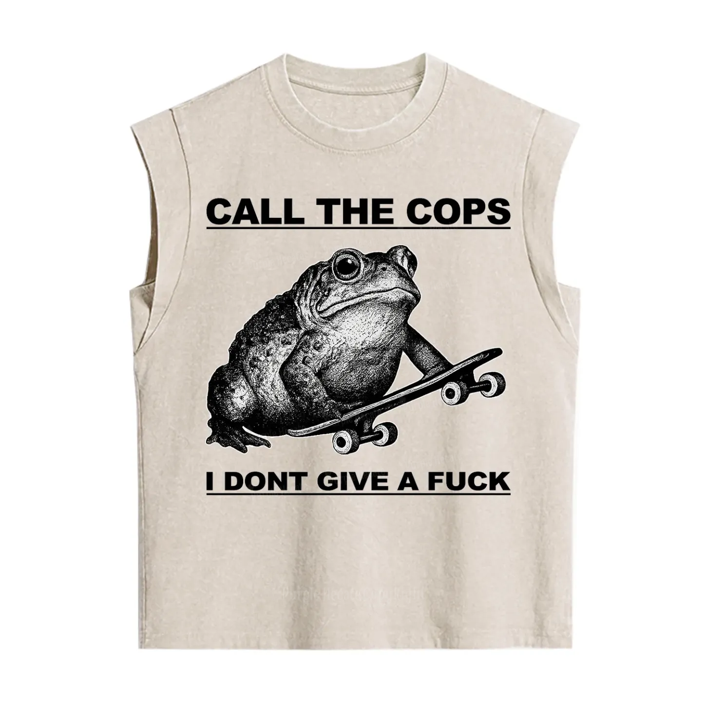 Purplehecate Call The Cops Frog Vintage Washed Tank