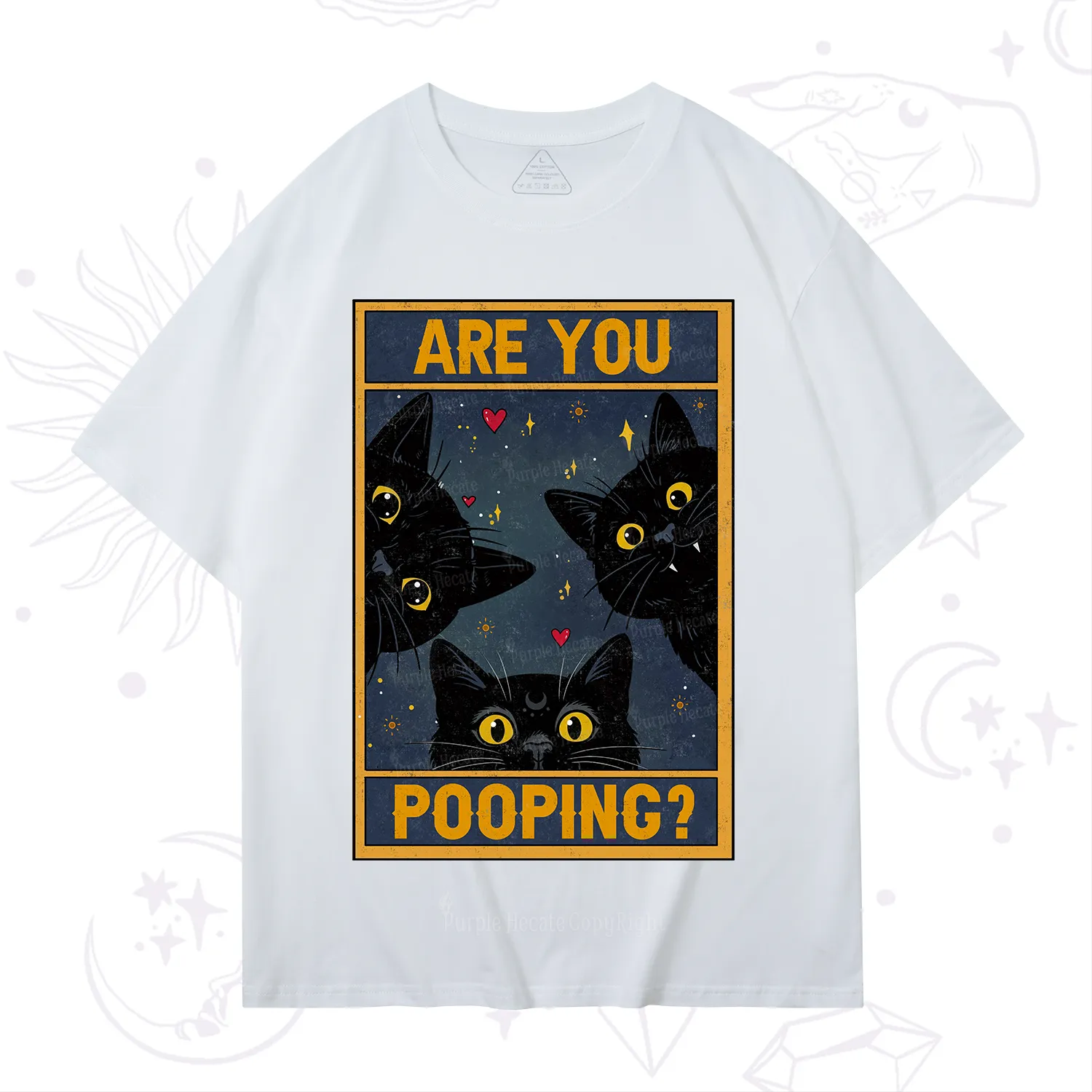 Purplehecate Funny Black Cat Are You Pooping T-Shirt