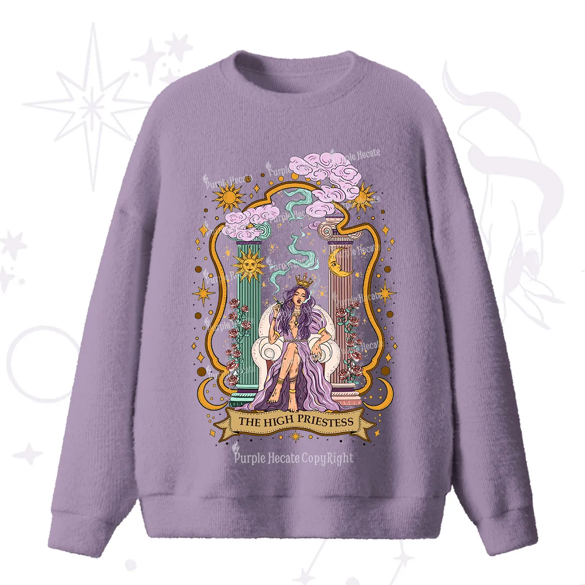 Purplehecate The High Priestess Goddess Fuzzy Ugly Sweater