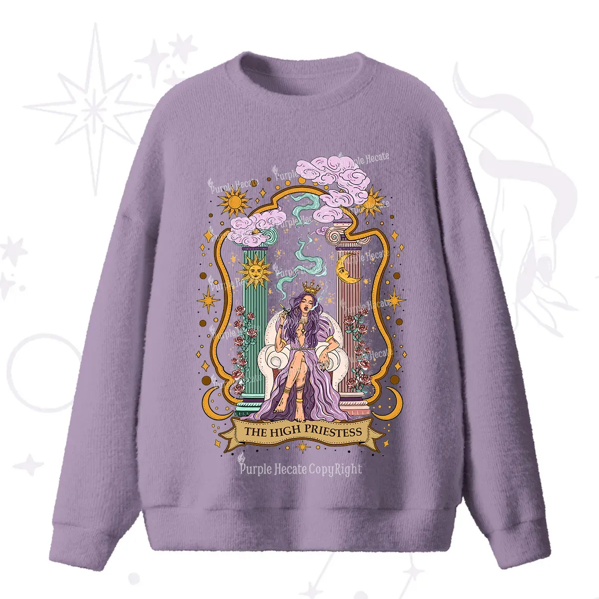Purplehecate The High Priestess Goddess Fuzzy Ugly Sweater