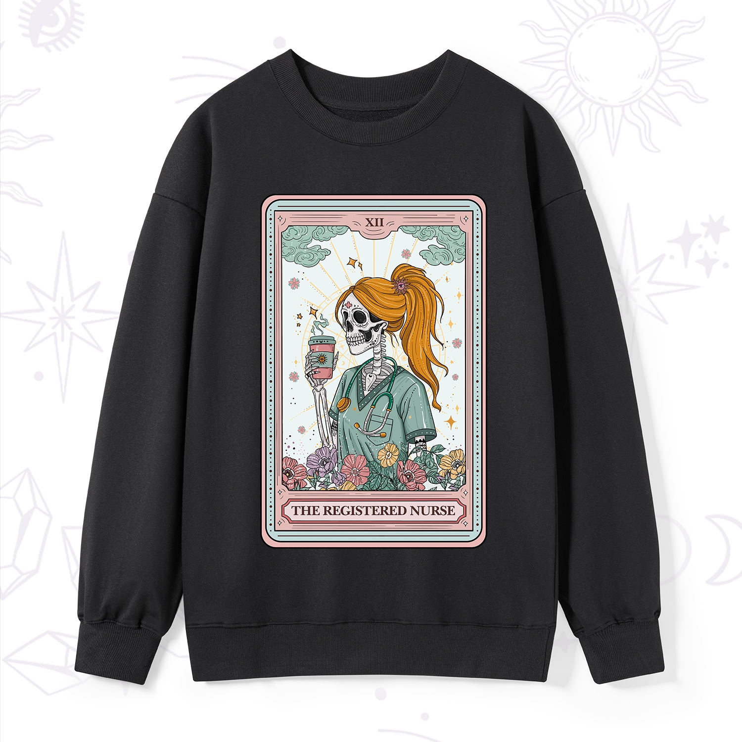 Purplehecate The Registered Nurse Skeleton Tarot Sweatshirt