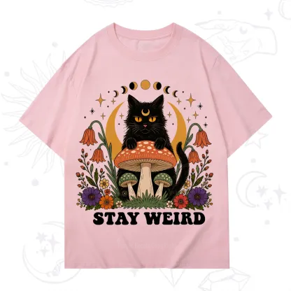 Purplehecate Stay Weird Black Cat T-Shirt