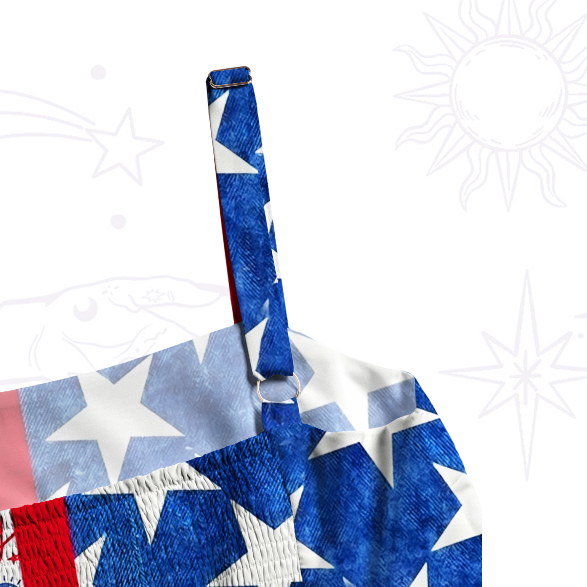 Purplehecate Star‑Spangled America Wide Straps Maxi Dress