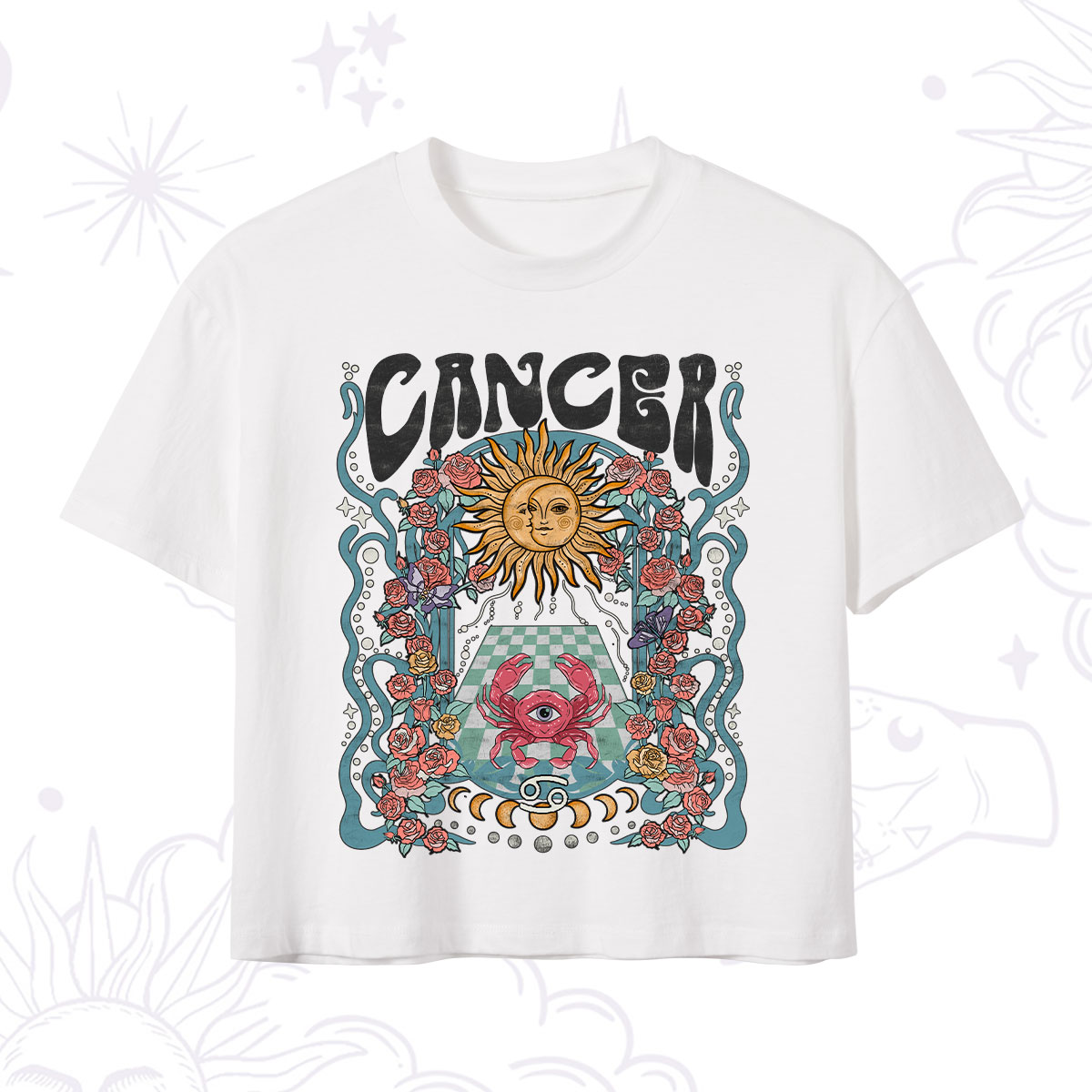 Purplehecate Cancer Spirit Zodiac Crop T-Shirt 