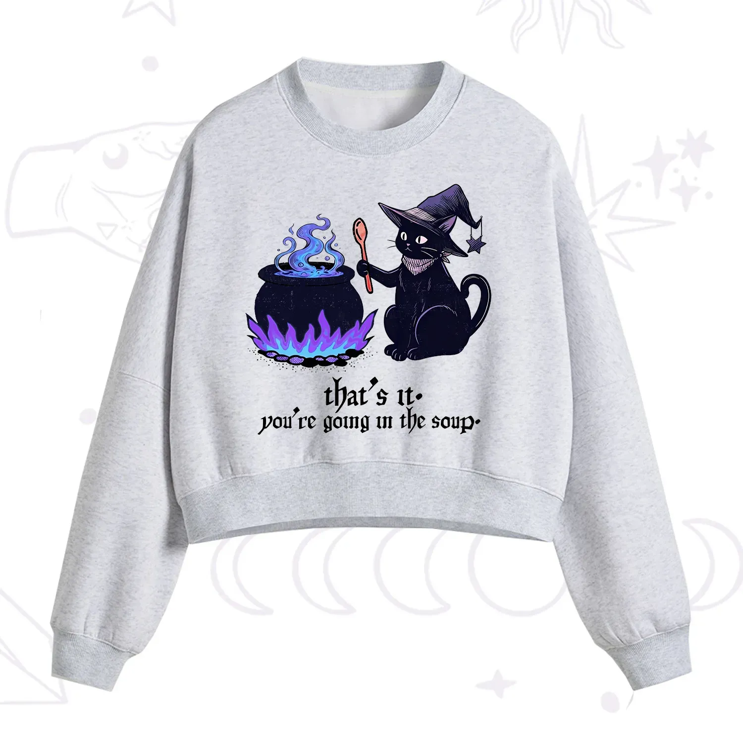 Purplehecate That's It You're Going In The Soup Fleece Cropped Sweatshirt