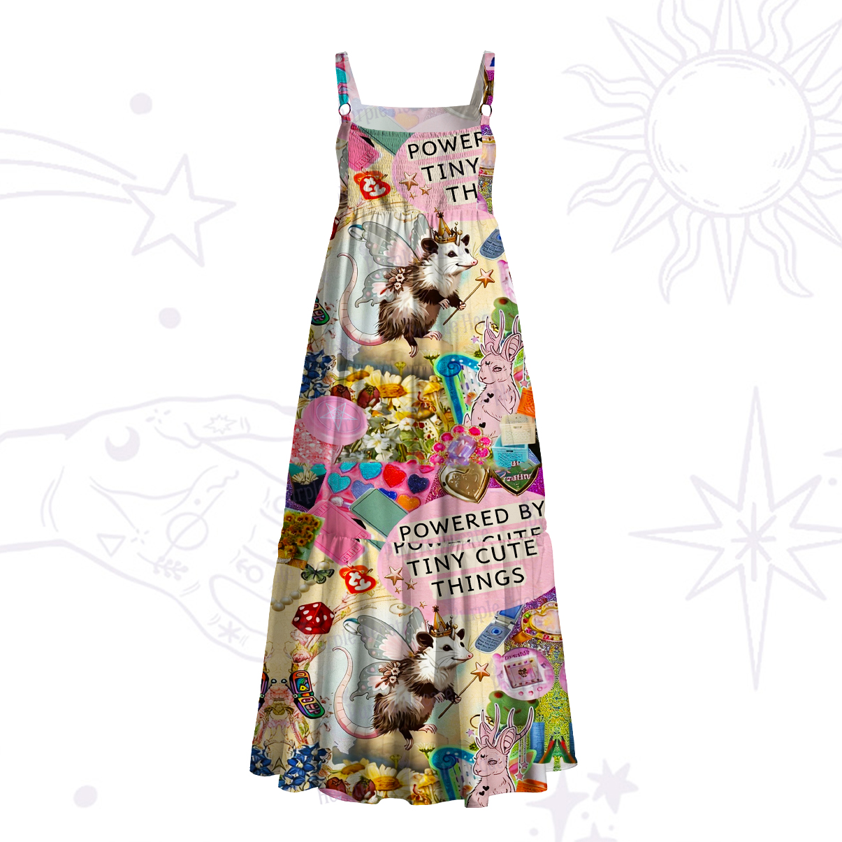 Purplehecate The Opossum Queen's Hoard Wide Straps Maxi Dress