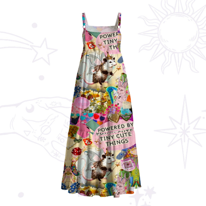Purplehecate The Opossum Queen's Hoard Wide Straps Maxi Dress