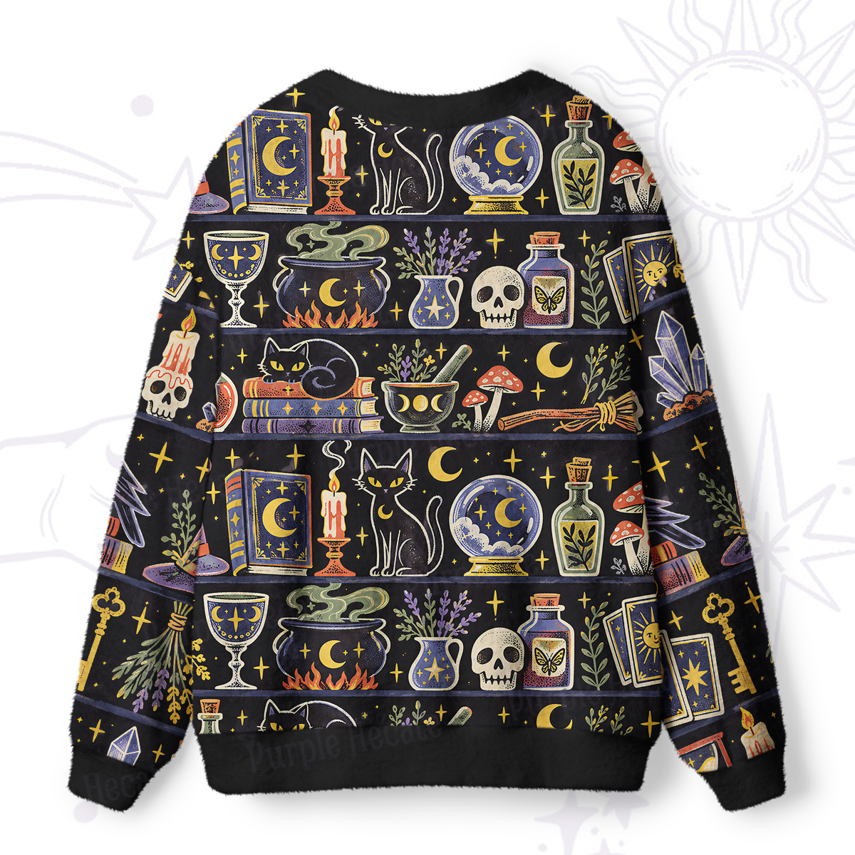 Purplehecate Wizard's Potion Cabinet Ugly Cardigan Sweaters