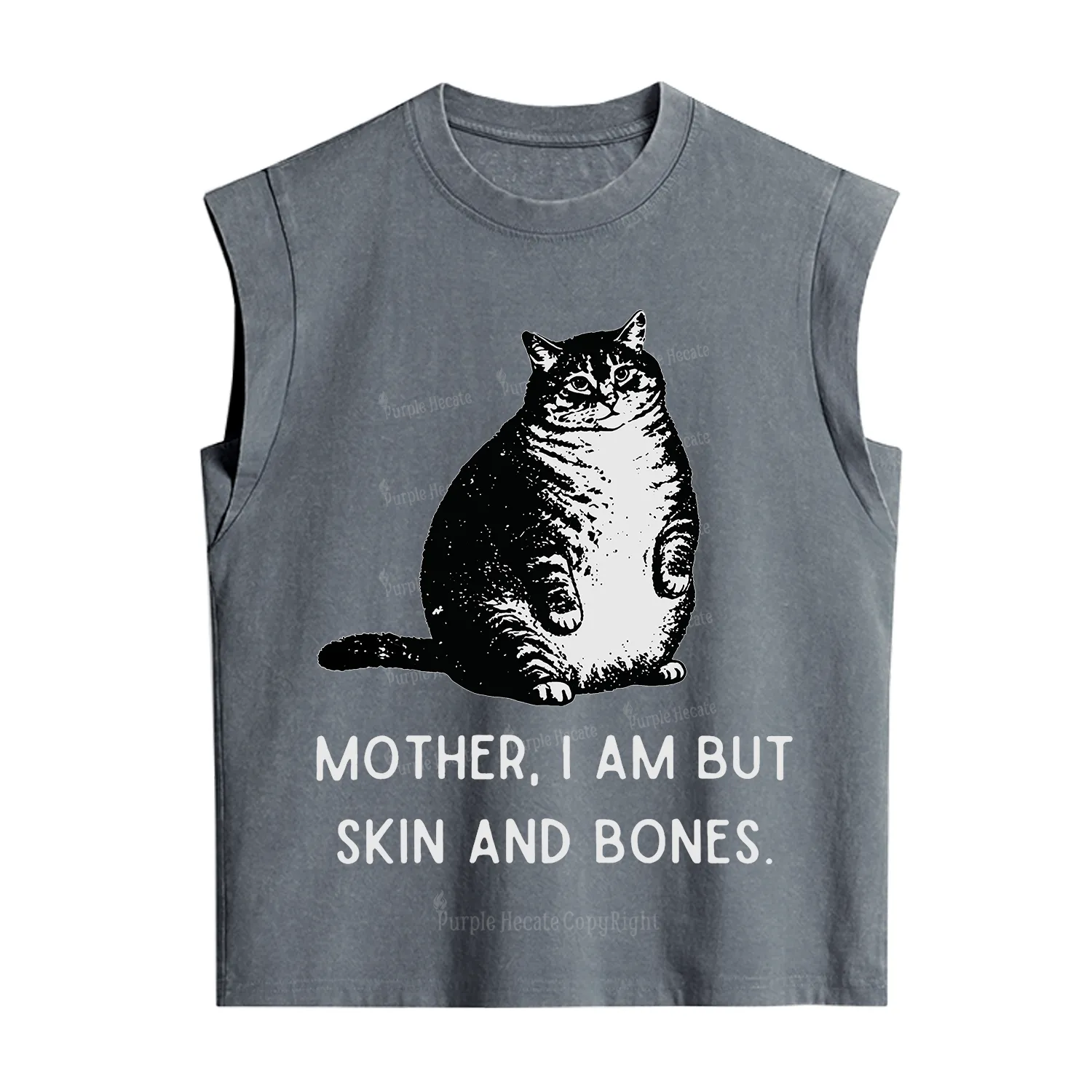Purplehecate Cat Mother I Am But Skin And Bones Vintage Washed Tank