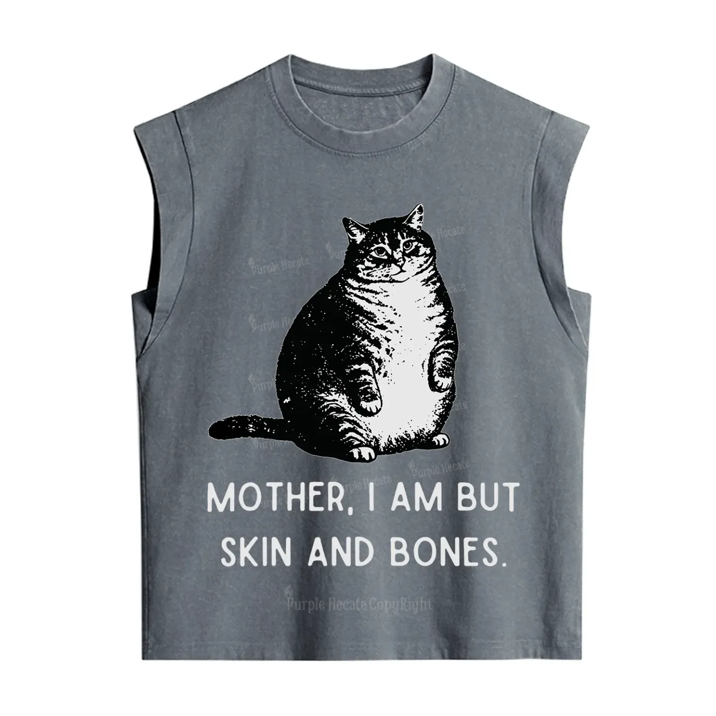 Purplehecate Cat Mother I Am But Skin And Bones Vintage Washed Tank
