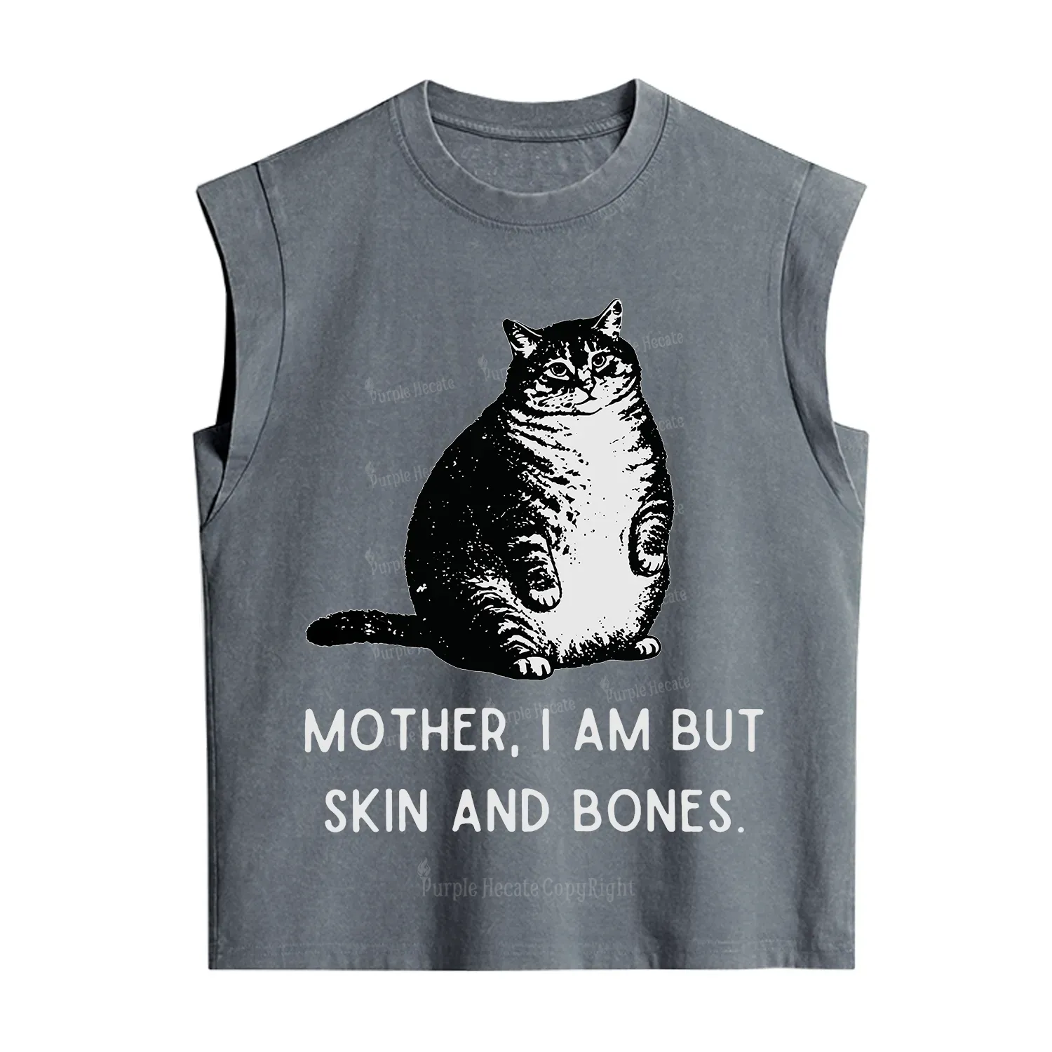 Purplehecate Cat Mother I Am But Skin And Bones Vintage Washed Tank