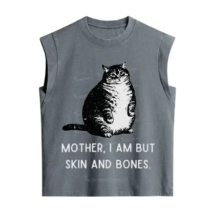 Purplehecate Cat Mother I Am But Skin And Bones Vintage Washed Tank