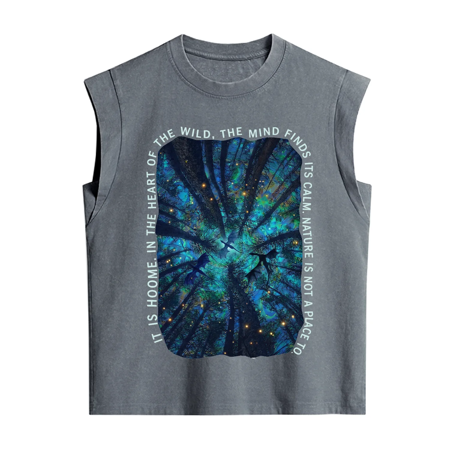 Purplehecate Forest Mindscape Night Sky Vintage Washed Tank