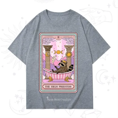 Purplehecate The High Priestess Raccoon Tarot T-Shirt