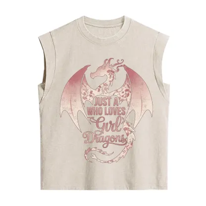 Purplehecate Just A Girl Who Loves Dragons Vintage Washed Tank