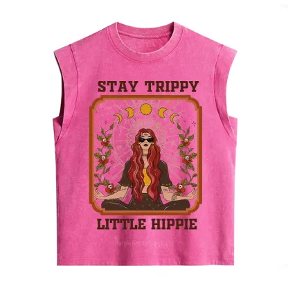 Purplehecate Stay Trippy Little Witchy Hippie Vintage Washed Tank