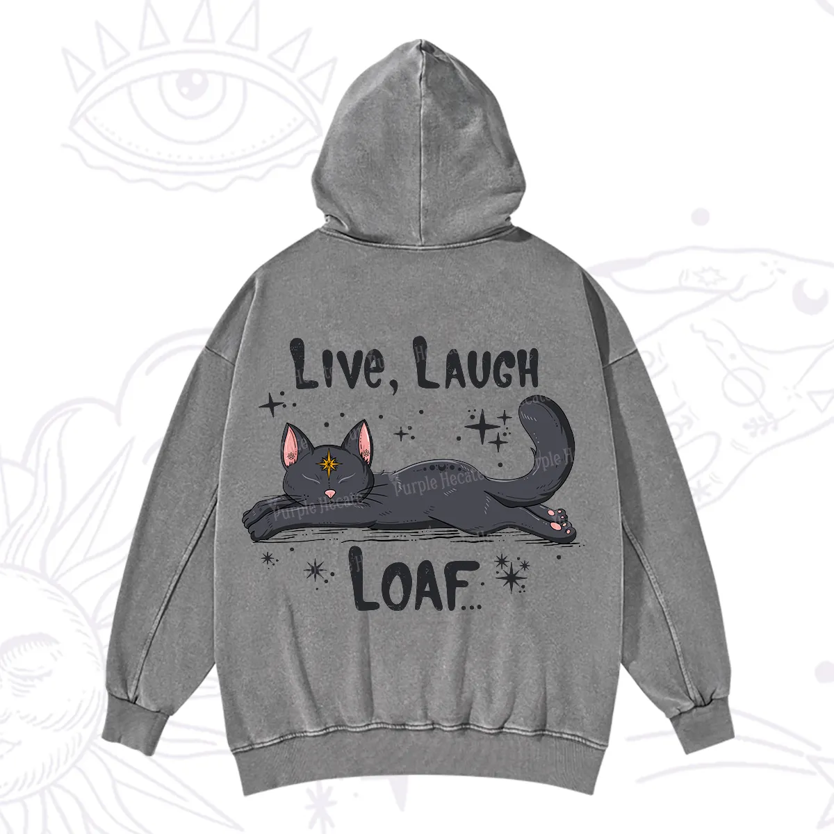 Purplehecate Live Laugh Loaf Washed Hoodie