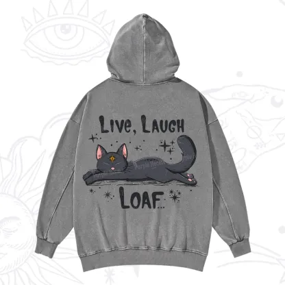 Purplehecate Live Laugh Loaf Washed Hoodie
