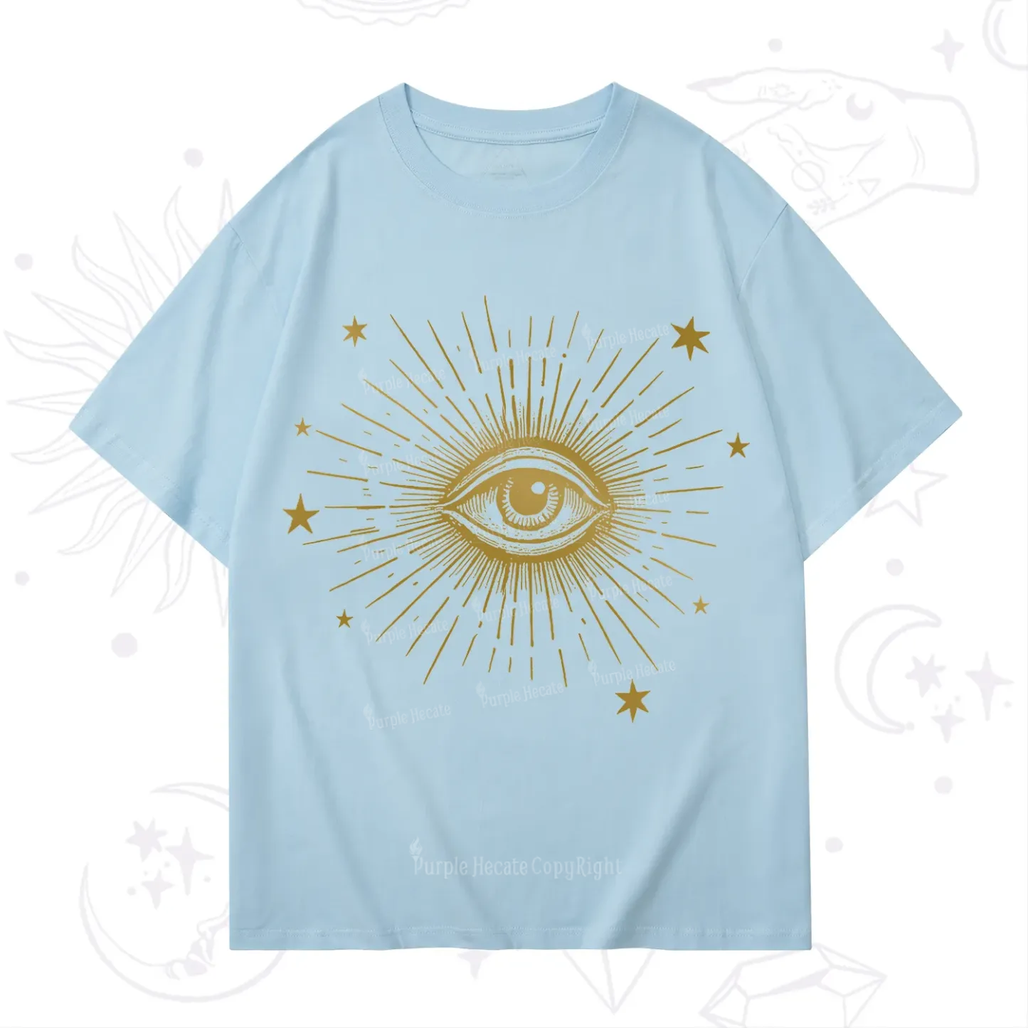 Purplehecate Celestial Eye with Stars T-Shirt
