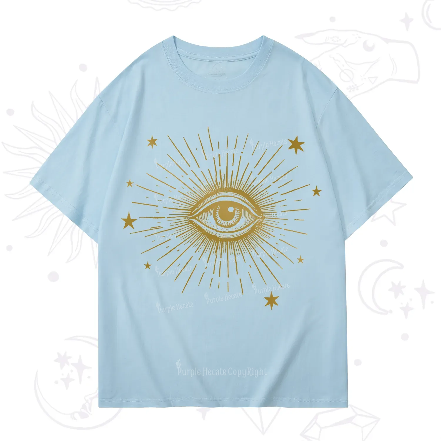 Purplehecate Celestial Eye with Stars T-Shirt