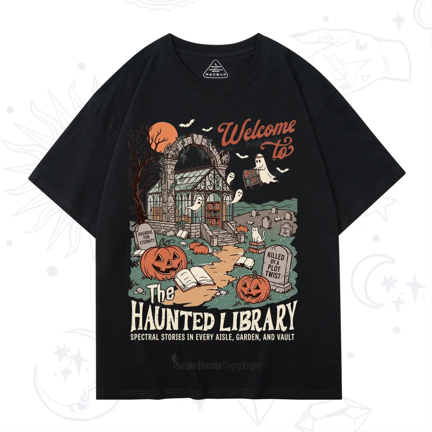 Purplehecate Welcome to the Haunted Library T-Shirt