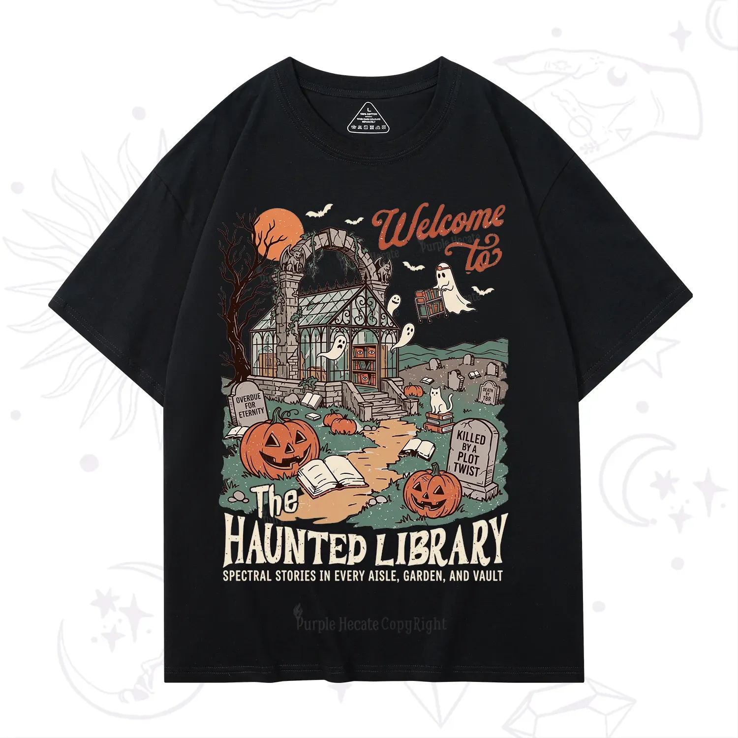 Purplehecate Welcome to the Haunted Library T-Shirt
