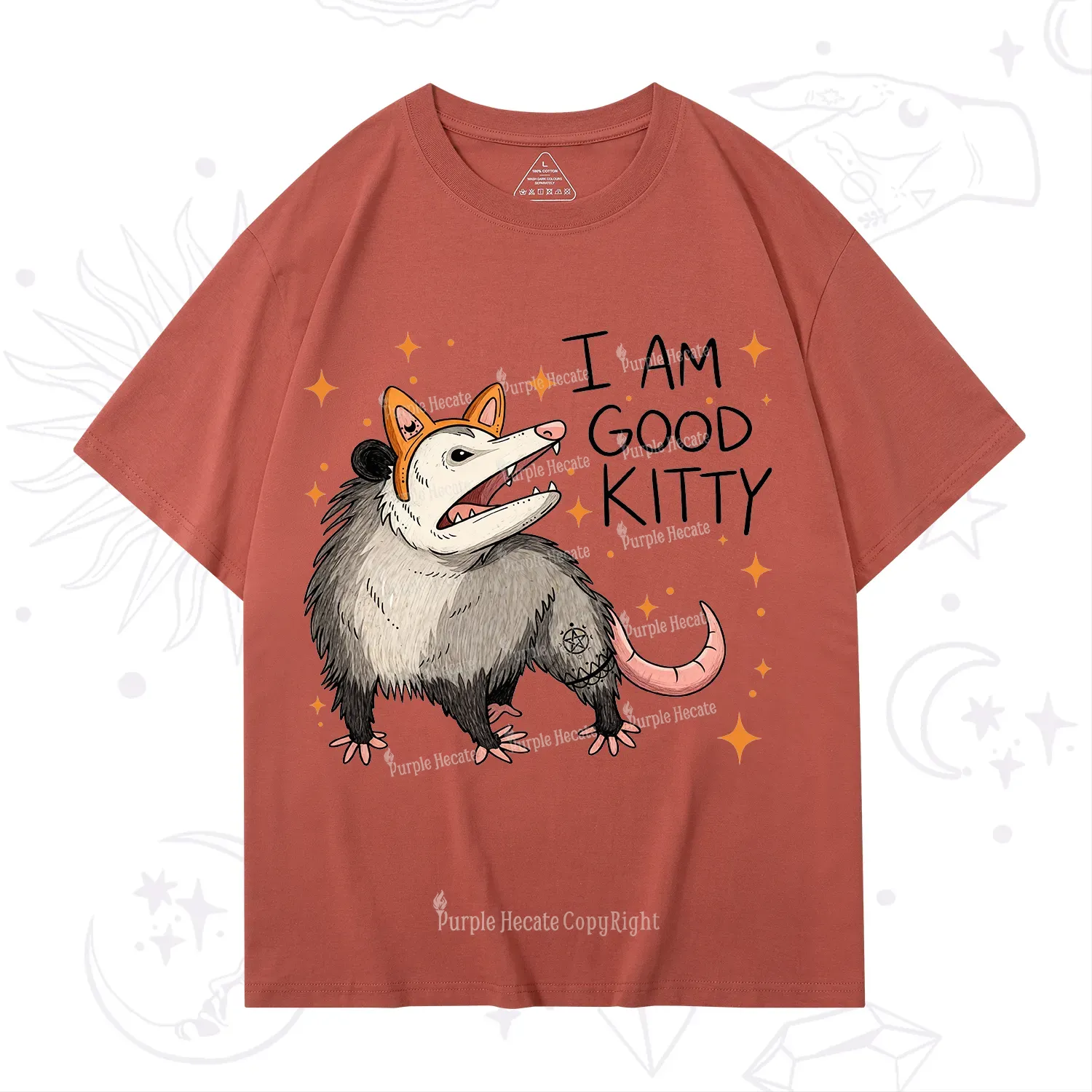 Purplehecate Funny Opossum I Am Good Kitty T-Shirt