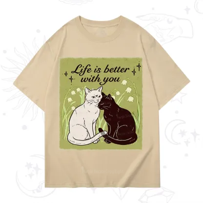 Purplehecate Life Is Better With a Cat T-Shirt