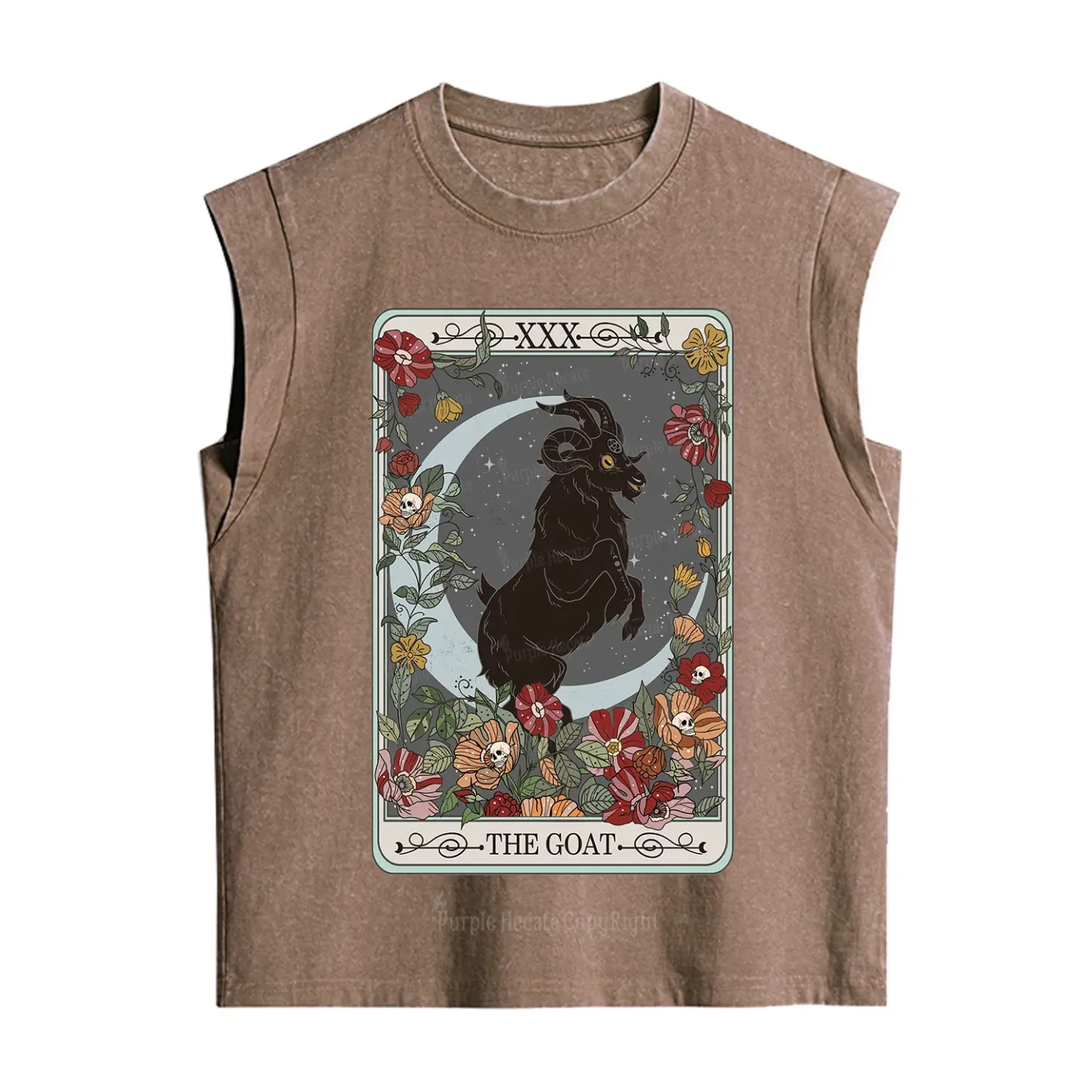 Purplehecate The Goat Tarot Card Vintage Washed Tank