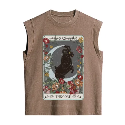 Purplehecate The Goat Tarot Card Vintage Washed Tank