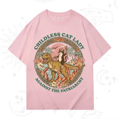 Purplehecate Childless Cat Lady Burn the Patriarchy T-Shirt