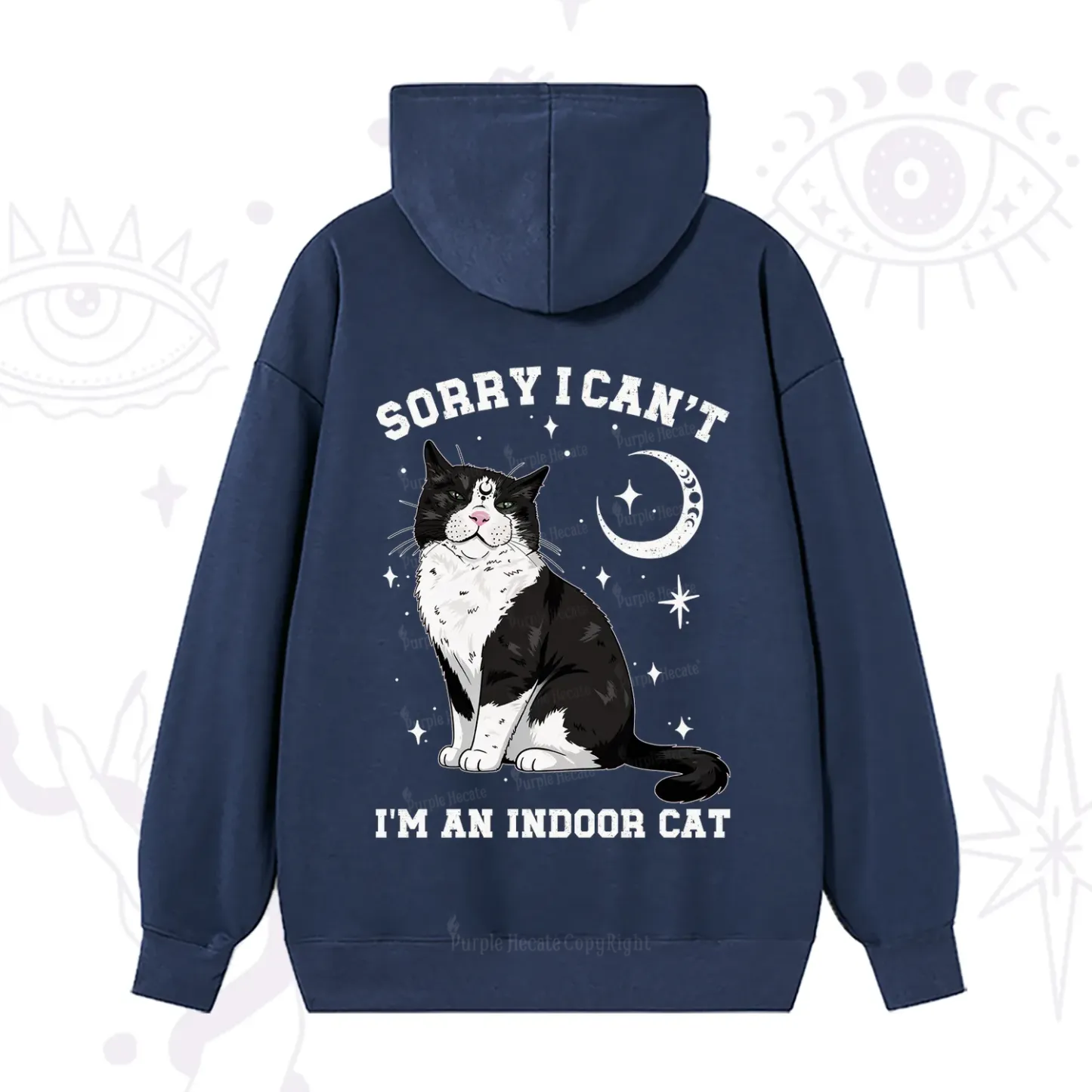 Purplehecate Sorry I Can't Go I'm an Indoor Cat Hoodie