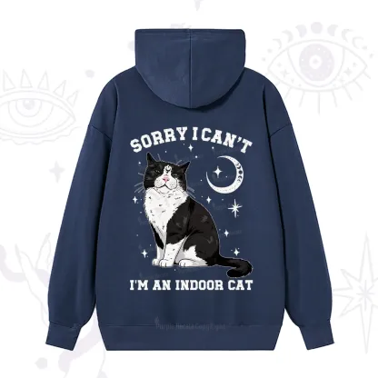 Purplehecate Sorry I Can't Go I'm an Indoor Cat Hoodie