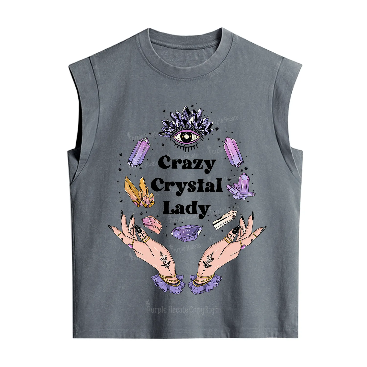 Purplehecate Crazy Crystal Lady Vintage Washed Tank